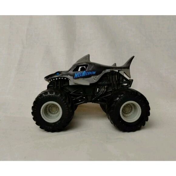 Hot Wheels Other - Monster Jam Monster Truck MEGALODON 1:64 Dark Gray Blue Eye Special Edition